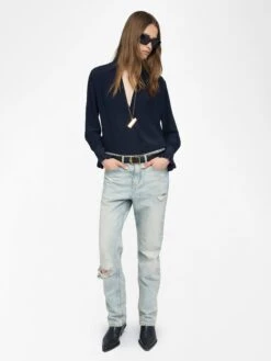 Zadig & Voltaire Thely Shirt Encre -Zadig Et Voltaire WWSH02272 ENCRE ADDI 2 6849a5903e009