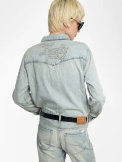 Zadig & Voltaire Saby Denim Shirt Light Blue -Zadig Et Voltaire WWSH02275 LIGHT BLUE ADDI 3 685e8eca3ae39
