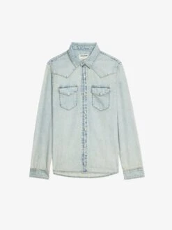 Zadig & Voltaire Saby Denim Shirt Light Blue -Zadig Et Voltaire WWSH02275 LIGHT BLUE PACKSHOT 686287db02ebc