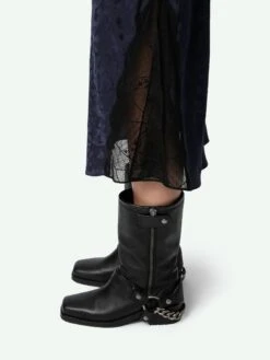 Zadig & Voltaire Jayla Leopard Silk Jacquard Skirt Encre -Zadig Et Voltaire WWSK00394 ENCRE HOVER 6695374bb3546