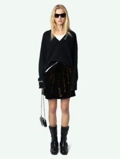 Zadig & Voltaire Jerry Velvet Skirt Cognac -Zadig Et Voltaire WWSK01558 COGNAC ADDI 1 6728e3ca81f8a