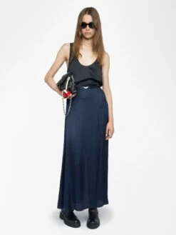Zadig & Voltaire Jimeno Satin Skirt Encre -Zadig Et Voltaire WWSK01613 ENCRE ADDI 1 6849a58939b6e
