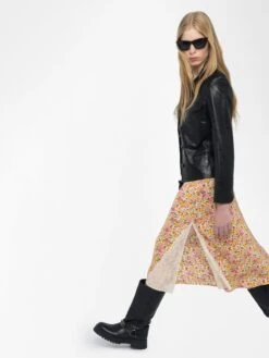 Zadig & Voltaire Jayla Womens Floral Midi Skirt Ecru -Zadig Et Voltaire WWSK01624 ECRU HOVER 683701507b5d4