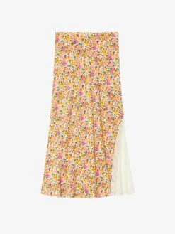 Zadig & Voltaire Jayla Womens Floral Midi Skirt Ecru -Zadig Et Voltaire WWSK01624 ECRU PACKSHOT 6836ca2a5e24d