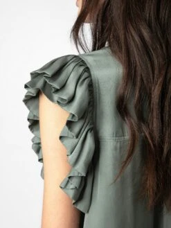 Zadig & Voltaire Tiza Satin Top Treillis 3 Zadig & Voltaire Tiza Satin Top Treillis -Zadig Et Voltaire WWTO00197 TREILLIS ADDI 2