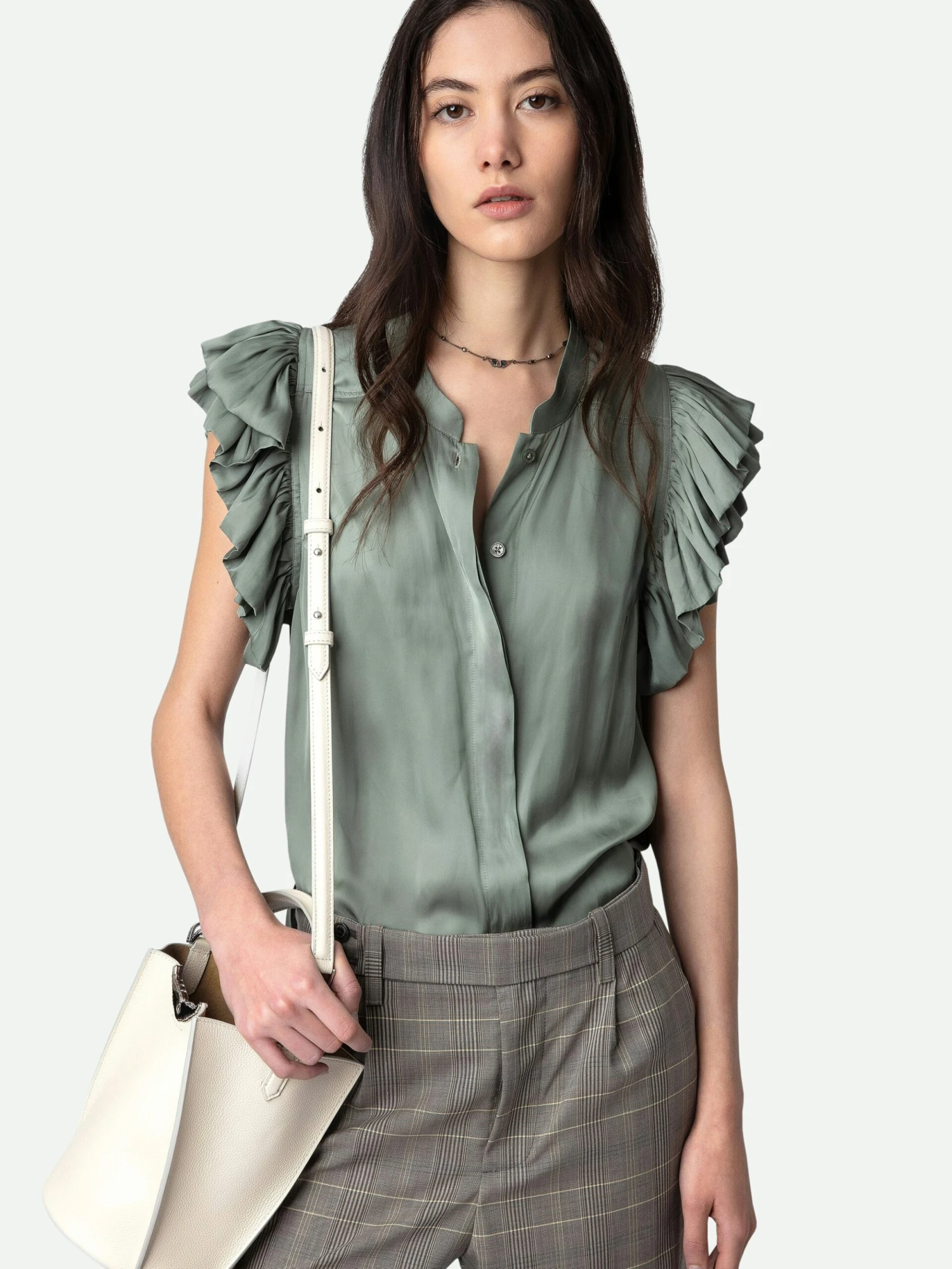 Tiza Satin Top Treillis Zadig & Voltaire Tiza Satin Top Treillis -Zadig Et Voltaire WWTO00197 TREILLIS HOVER scaled