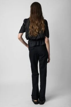 Zadig & Voltaire Tyoko Satin Top Black -Zadig Et Voltaire WWTO00204 NOIR 4