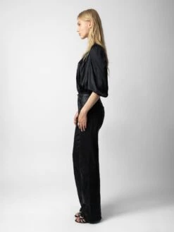 Zadig & Voltaire Tyfon Satin Top Black -Zadig Et Voltaire WWTO00213 NOIR ADDI 1 1