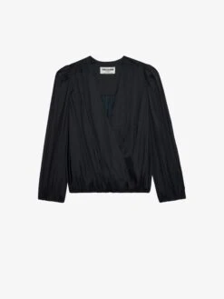 Zadig & Voltaire Tyfon Satin Top Black -Zadig Et Voltaire WWTO00213 NOIR PACKSHOT 1