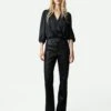 Zadig & Voltaire Tyfon Satin Top Black