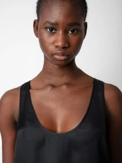 Zadig & Voltaire Carys Satin Top Black -Zadig Et Voltaire WWTO00221 NOIR ADDI 1