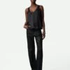 Zadig & Voltaire Carys Satin Top Black