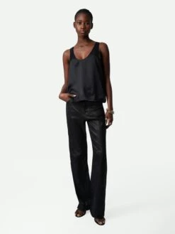 Zadig & Voltaire Carys Satin Top Black