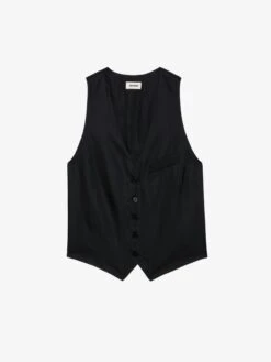 Zadig & Voltaire Emaux Satin Vest Black 4 Zadig & Voltaire Emaux Satin Vest Black -Zadig Et Voltaire WWTO00225 NOIR PACKSHOT 6630a327039dd