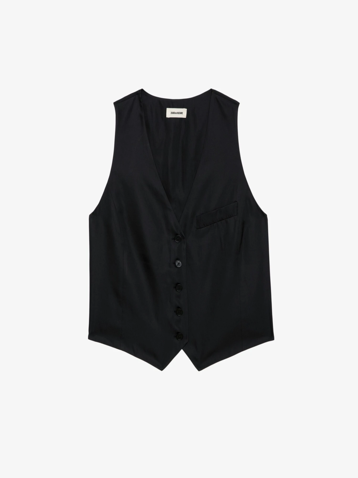 Emaux Satin Vest Black Zadig & Voltaire Emaux Satin Vest Black -Zadig Et Voltaire WWTO00225 NOIR PACKSHOT 6630a327039dd scaled