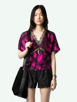 Zadig & Voltaire Tzar Silk Top Black -Zadig Et Voltaire WWTO00226 NOIR ADDI 1 668d03e71e243