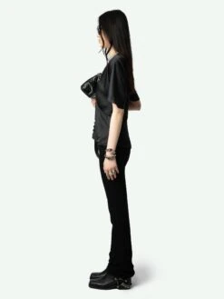 Zadig & Voltaire Thodri Satin Top Black -Zadig Et Voltaire WWTO00227 NOIR ADDI 2 668d042bc2030
