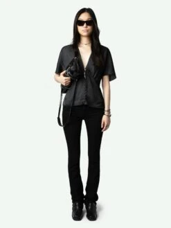 Zadig & Voltaire Thodri Satin Top Black