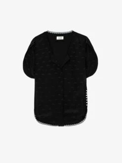 Zadig & Voltaire Tiffiny Wings Silk Jacquard Top Black -Zadig Et Voltaire WWTO00233 NOIR PACKSHOT 668bb2a9a5226