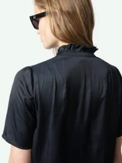 Zadig & Voltaire Topher Satin Top Encre -Zadig Et Voltaire WWTO01960 ENCRE ADDI 3 67b75aac13365