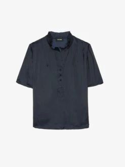 Zadig & Voltaire Topher Satin Top Encre -Zadig Et Voltaire WWTO01960 ENCRE PACKSHOT 67b75a2504f1c