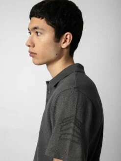 Zadig & Voltaire Dimitri Polo Shirt Carbone -Zadig Et Voltaire jmts00592 carbone addi 1