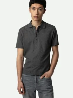 Zadig & Voltaire Dimitri Polo Shirt Carbone -Zadig Et Voltaire jmts00592 carbone hover