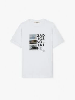 Zadig & Voltaire Ted Photoprint T-shirt White -Zadig Et Voltaire jmts00649 blanc packshot
