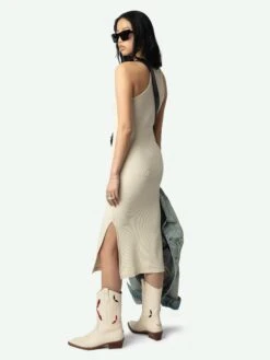 Zadig & Voltaire Astra Dress Ecru -Zadig Et Voltaire jwdr01067 ecru back