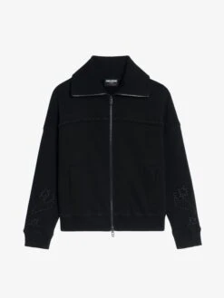 Zadig & Voltaire Milly Zip Up Sweatshirt Black -Zadig Et Voltaire jwss01655 black packshot