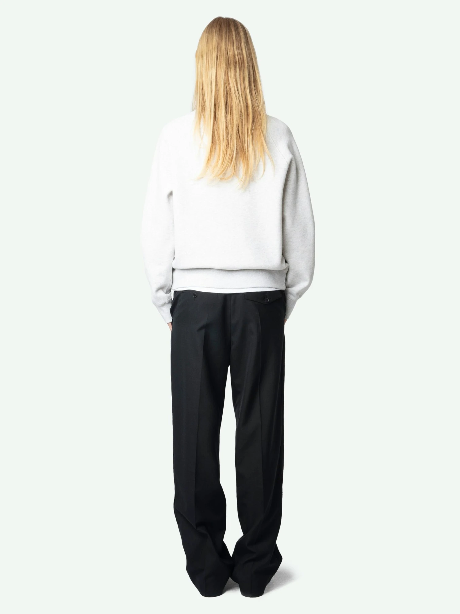 UpperDiamanté Sweatshirt Gris chine clai Zadig & Voltaire UpperDiamanté Sweatshirt Gris Chine Clai -Zadig Et Voltaire jwss01670 gris chine clai back scaled