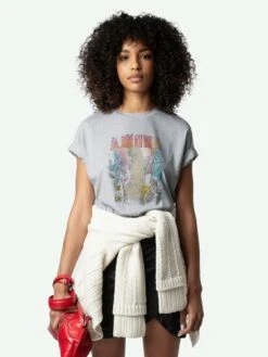 Zadig & Voltaire Tommer Concert T-shirt Gris Chine -Zadig Et Voltaire jwts01678 gris chine addi 1