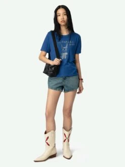 Zadig & Voltaire Woos Devil Rhinestone Graphic Tee Surf