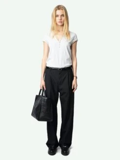 Zadig & Voltaire Story Fishnet T-shirt Gris Chine Clai