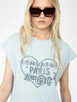 Zadig & Voltaire Cloe Rhinestone Tank Top Cloud -Zadig Et Voltaire jwtt01270 cloud hover modifier