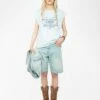 Zadig & Voltaire Cloe Rhinestone Tank Top Cloud