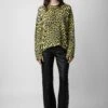 Zadig & Voltaire Markus Leopard Cashmere Sweater Jonquil