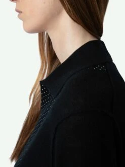 Zadig & Voltaire Sally Diamante Cashmere Sweater Black -Zadig Et Voltaire kwsw01638 noir addi 2