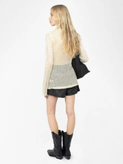 Zadig & Voltaire Rany White Crochet Sweater Judo -Zadig Et Voltaire kwsw02848 judo back modifier