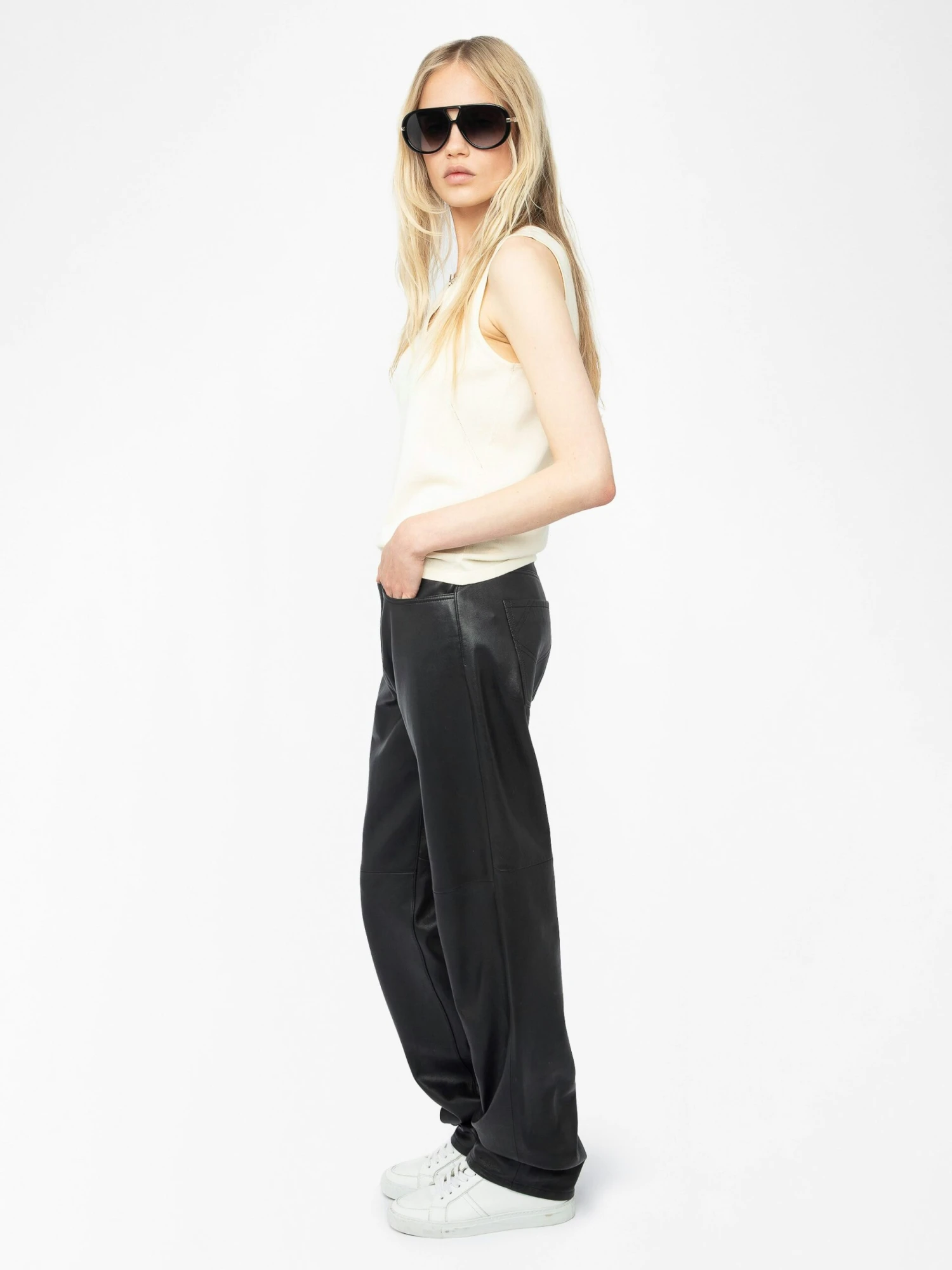 Sayani White Sleeveless Knit Top with Brooch Judo Zadig & Voltaire Sayani White Sleeveless Knit Top With Brooch Judo -Zadig Et Voltaire kwto01121 judo addi 3 modifier scaled