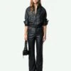 Zadig & Voltaire Poete Leather Pants Encre