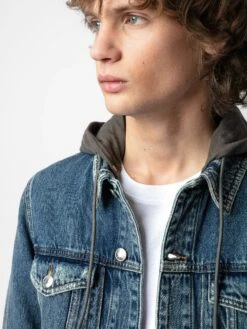 Zadig & Voltaire Bases Denim Jacket Stone -Zadig Et Voltaire wmow00370 stone addi 2
