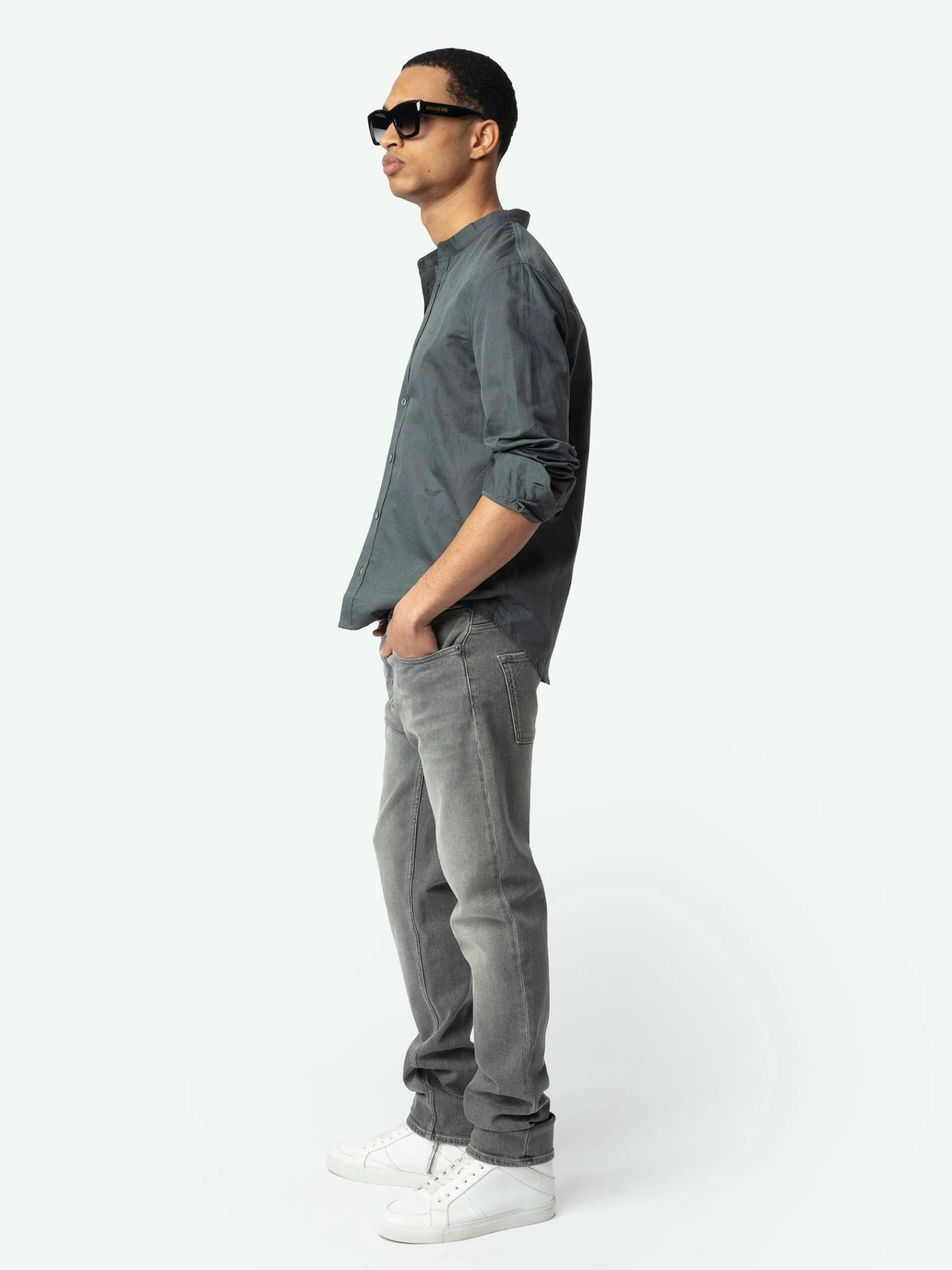 Stan Shirt Vert de gris Zadig & Voltaire Stan Shirt Vert De Gris -Zadig Et Voltaire wmsh01308 vert de gris addi 2 scaled