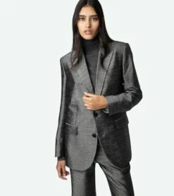 Zadig & Voltaire Vegy Jacquard Blazer Anthracite -Zadig Et Voltaire wwbl00826 anthracite 3 1
