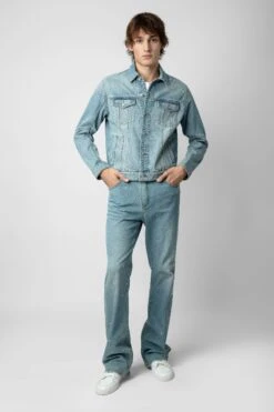 Zadig & Voltaire Kasy Diamanté Denim Jacket Light Blue -Zadig Et Voltaire wwow00622 light blue 8