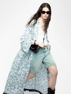 Zadig & Voltaire Long Viscose Floral Blue Kimono Cloud -Zadig Et Voltaire wwow01682 cloud addi 1 modifier