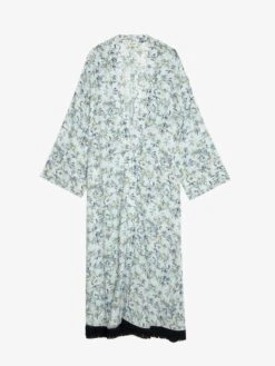 Zadig & Voltaire Long Viscose Floral Blue Kimono Cloud -Zadig Et Voltaire wwow01682 cloud packshot