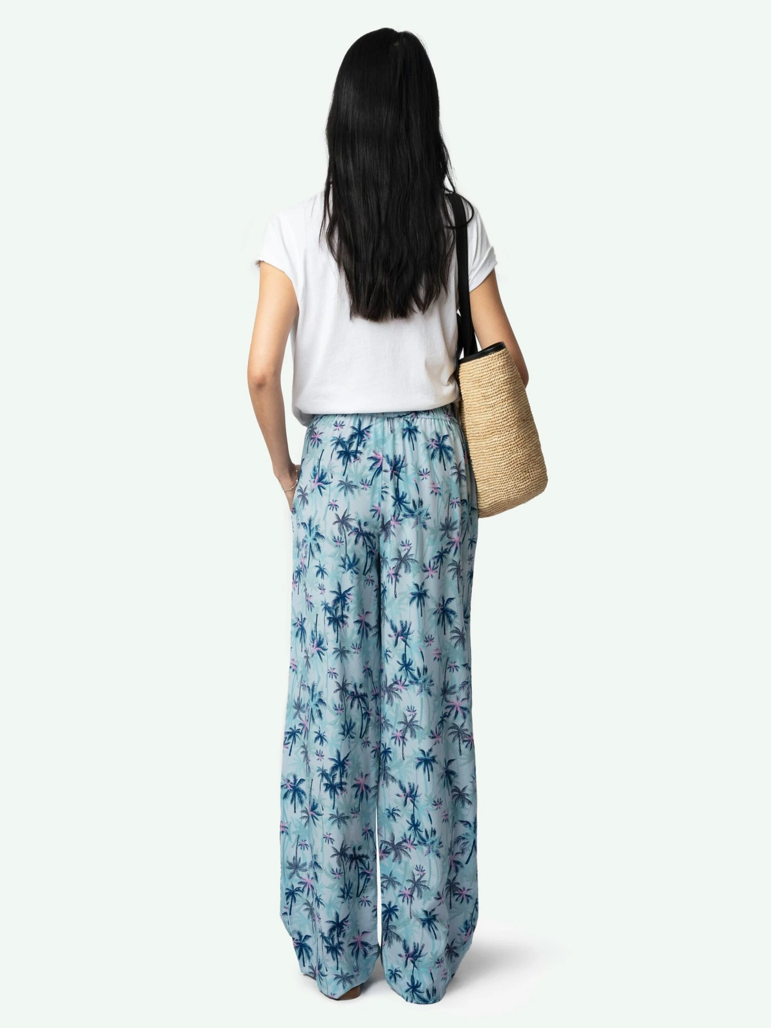 Resort Women's Wide Leg Silk Pants Mist Zadig & Voltaire Resort Women's Wide Leg Silk Pants Mist -Zadig Et Voltaire wwpa01860 mist back scaled