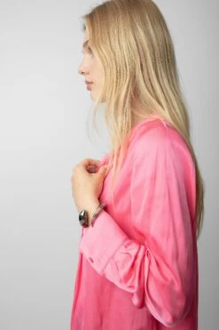 Zadig & Voltaire Tink Emerald Green Satin Blouse Rubber -Zadig Et Voltaire wwsh00021 rubber 4