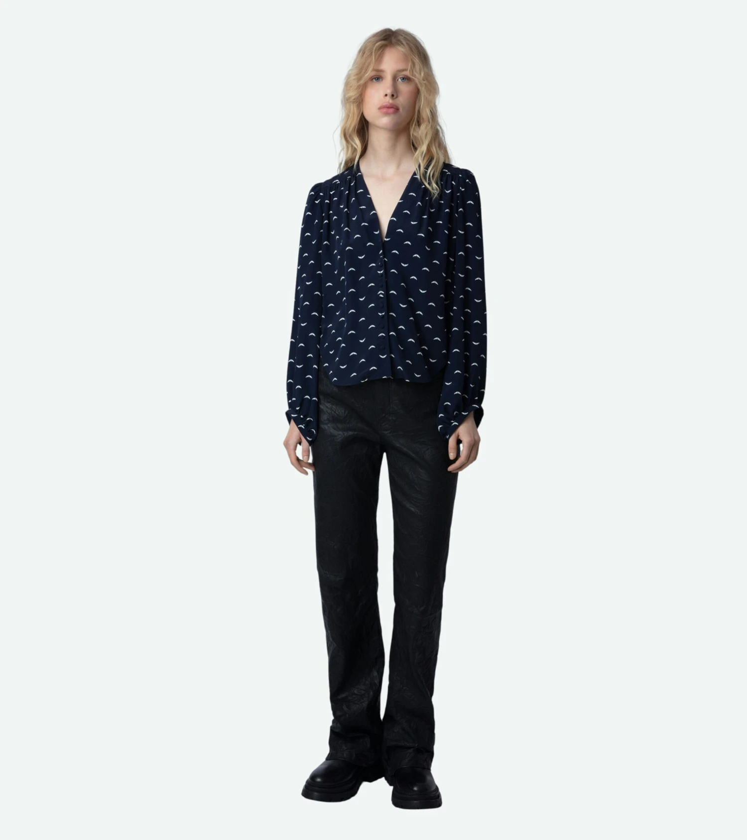 Turin Silk blouse Marine Zadig & Voltaire Turin Silk Blouse Marine -Zadig Et Voltaire wwsh00521 marine 2 1 scaled